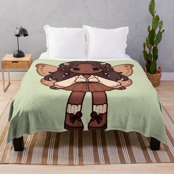 Item preview, Kawaii Fairycore Cottagecore Fairy Girl 3 Olive Green Background designed and sold by AnmitsuArt.