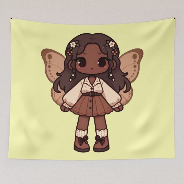 Item preview, Kawaii Fairycore Cottagecore Fairy Girl 3 Yellow Background designed and sold by AnmitsuArt.