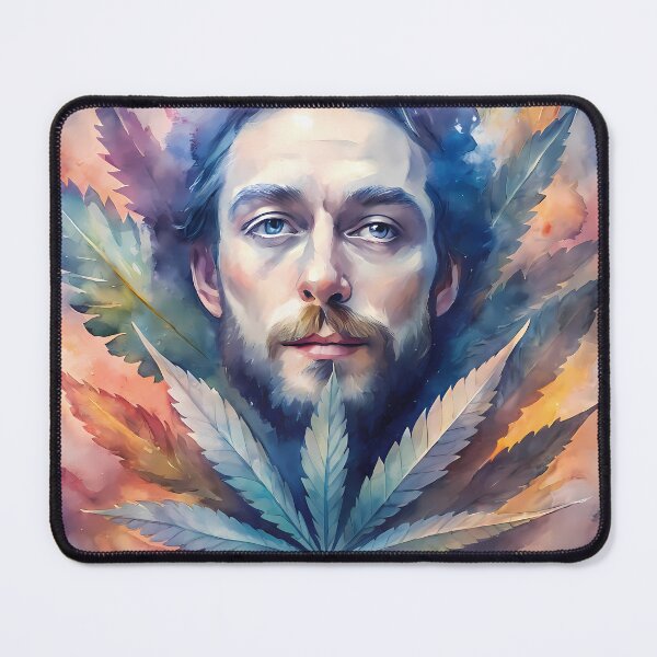 Item preview, Man Botanical Cannabis Leaf Illustrations Weed Art Colorful designed and sold by ART ATTACK ZONE.