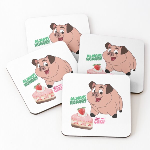 Item preview, cartoon pig with food designed and sold by LaUnArt.