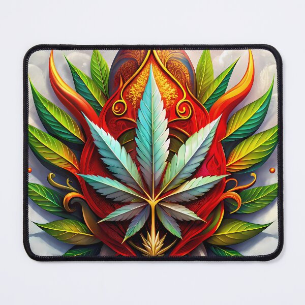 Item preview, God Botanical Cannabis Leaf Illustrations Weed Art Colorful designed and sold by ART ATTACK ZONE.