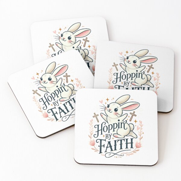 Item preview, Hoppin’ by Faith – Cute Christian Bunny T-Shirt Design T-Shirt designed and sold by CheerfulHeart17.