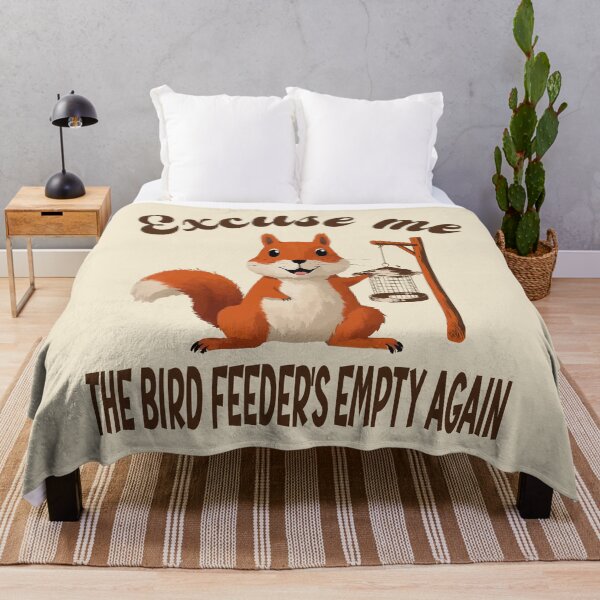 Item preview, Excuse Me Bird Feeder's Empty Again Funny Squirrel Humor designed and sold by Colorfulman.