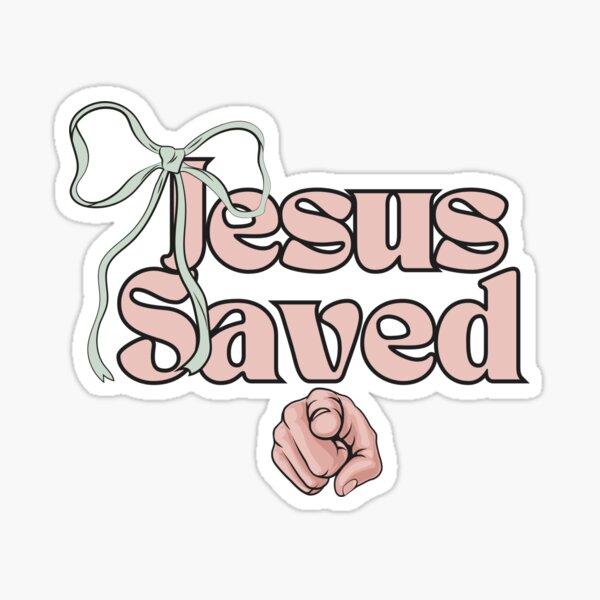 Item preview, Jesus Saved You with Coquette Bow& Hand Illustration Design  designed and sold by busy101.