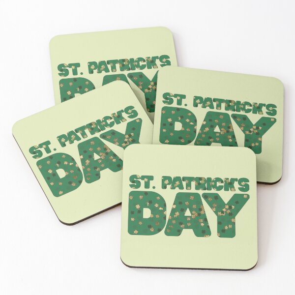 Item preview, St Patrick's Day - Typography with Gold and Green Shamrocks designed and sold by FaeryNuff.