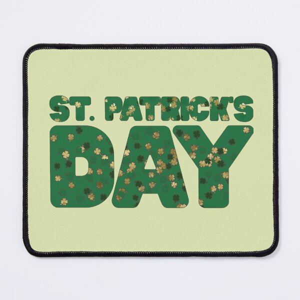 Item preview, St Patrick's Day - Typography with Gold and Green Shamrocks designed and sold by FaeryNuff.
