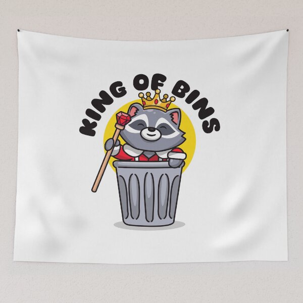 Item preview, King of bins racoon (on light colors) designed and sold by messy-nessie.