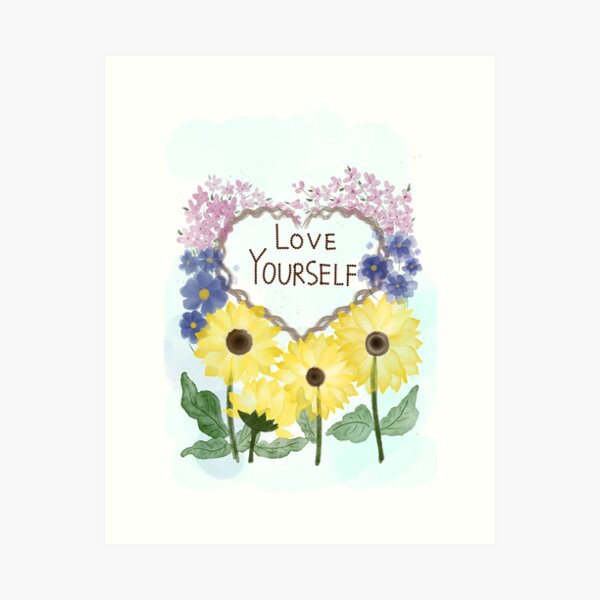 Item preview, Floral self love illustration  designed and sold by PrajaktaPathak.