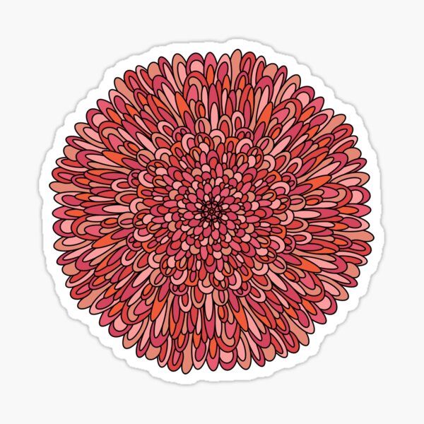 Item preview, Chrysanthemum Flower in pinks and corals designed and sold by earthrosejewels.