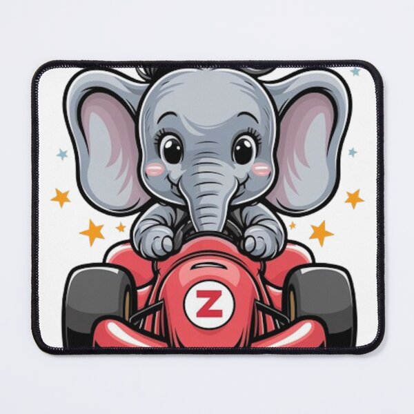 Item preview, Cute Baby Elephant Race Car Driver designed and sold by likbatonboot.
