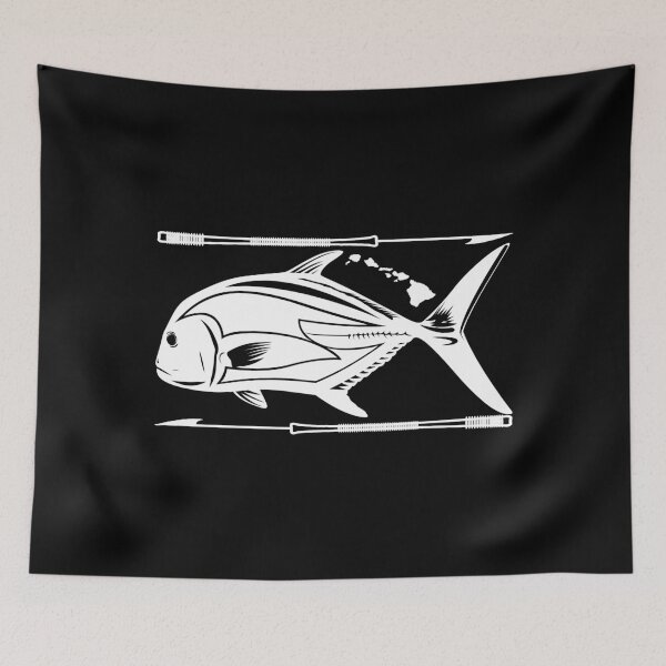 Item preview, Ulua Fish White Graphic, Spear & Hawaiian Islands designed and sold by 3ZCREW.
