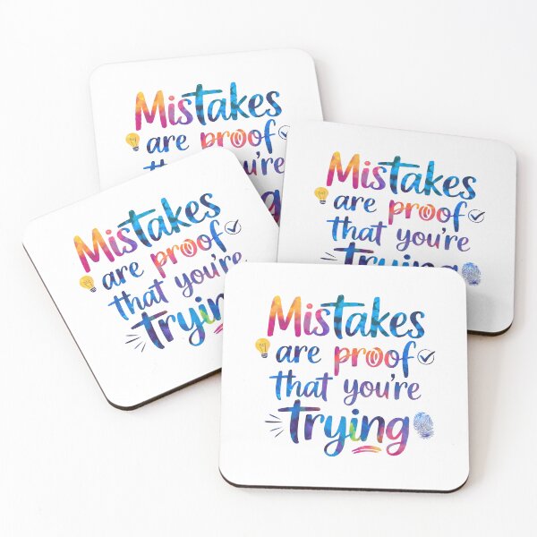 Item preview, Mistakes are proof that you’re trying. - Cute Watercolor Motivational Quotes designed and sold by RiceArtShop.