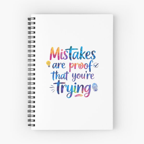 Item preview, Mistakes are proof that you’re trying. - Cute Watercolor Motivational Quotes designed and sold by RiceArtShop.