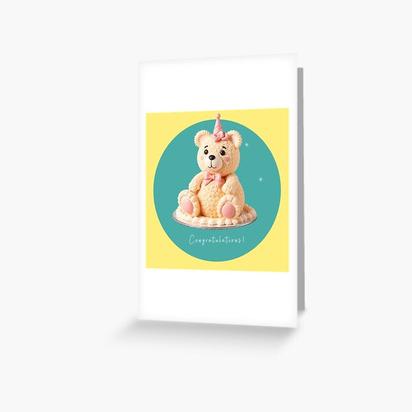 Item preview, Congratulations! │ Teddy Bear Cake designed and sold by mallardpark.