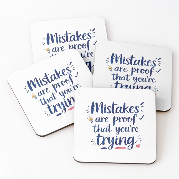 Item preview, Mistakes are proof that you’re trying. - Cute Watercolor Motivational Quotes designed and sold by RiceArtShop.