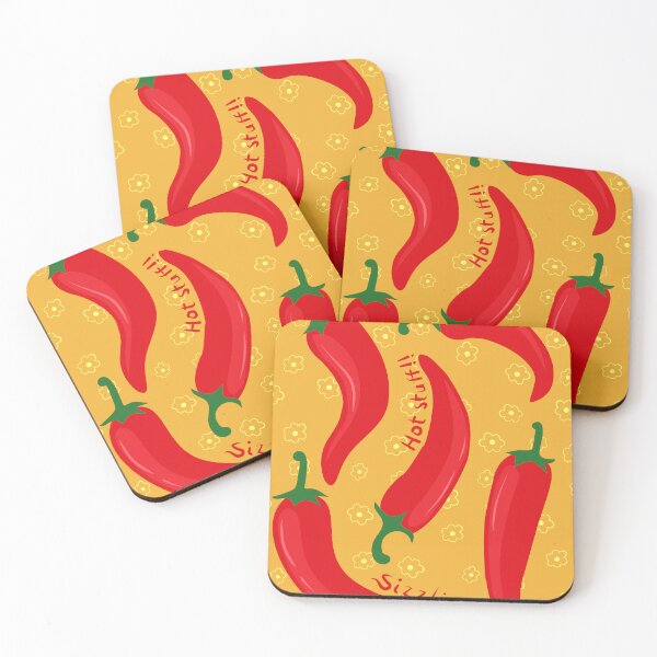 Item preview, Hot Peppers, Bold & Fiery Pattern, Too Hot To Handle Spicy Aesthetic, Playful Vibrant Decor Pattern, Bold Food Illustration designed and sold by Kintsugi99.