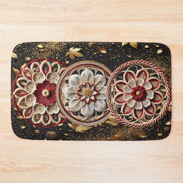 Item preview, Japanese Mizuhiki Art - Elegant Gold & Red Paper Craft Design designed and sold by SakuraJapanArt.