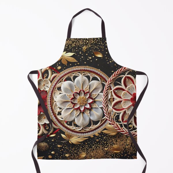 Item preview, Japanese Mizuhiki Art - Elegant Gold & Red Paper Craft Design designed and sold by SakuraJapanArt.