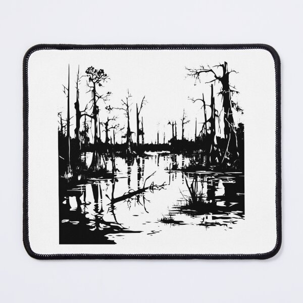 Item preview, Eerie Spooky Swamp Marsh Creepy Halloween Cypress Water Lake Ghost designed and sold by inkoutninja.