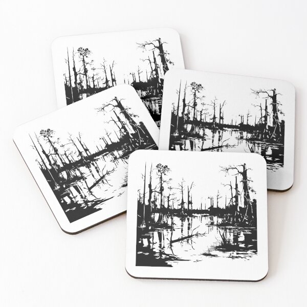 Item preview, Eerie Spooky Swamp Marsh Creepy Halloween Cypress Water Lake Ghost designed and sold by inkoutninja.