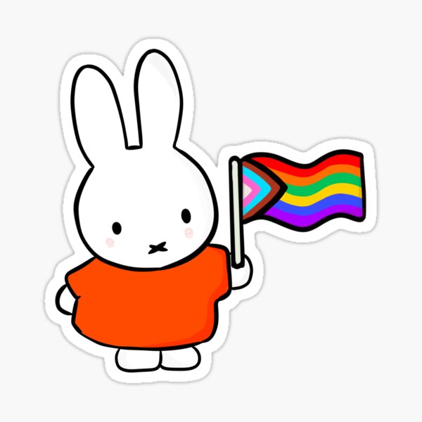 Item preview, Bunny with Pride Flag designed and sold by Reuniting  Designs.