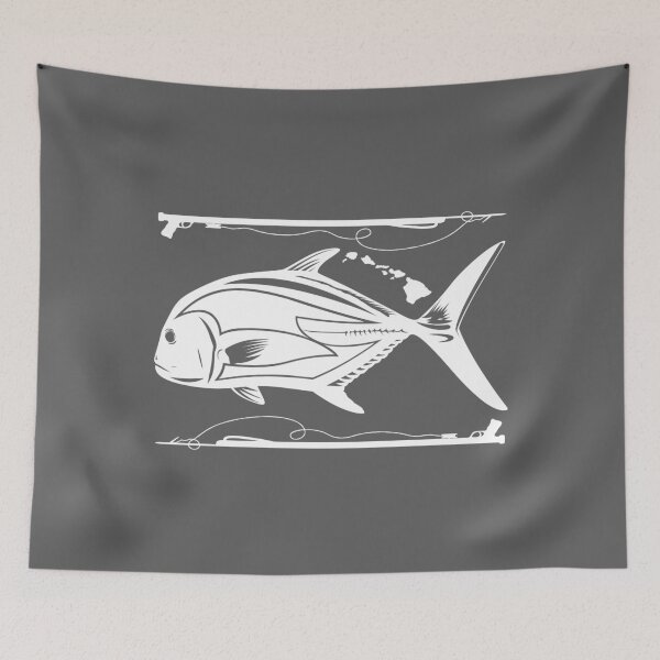 Item preview, Ulua Fish Black, Spear & Hawaiian Islands designed and sold by 3ZCREW.
