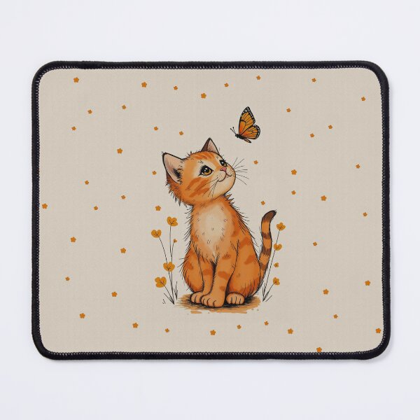 Item preview, Curious Ginger Kitten with Monarch Butterfly designed and sold by my-wishlist.