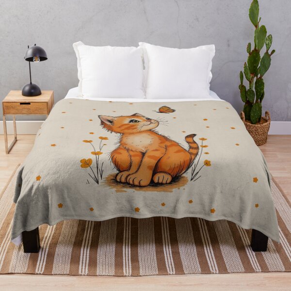 Item preview, Curious Ginger Kitten with Monarch Butterfly designed and sold by my-wishlist.