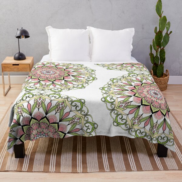 Item preview, Mandala green leaf vines pink pastel flower designed and sold by Bulantanyong.