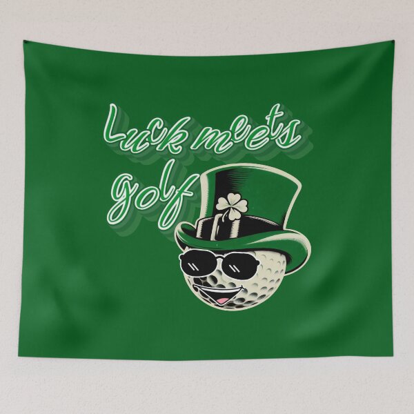 Item preview, Luck Meets Golf Smiling Ball In Green Hat designed and sold by SplashTastic.
