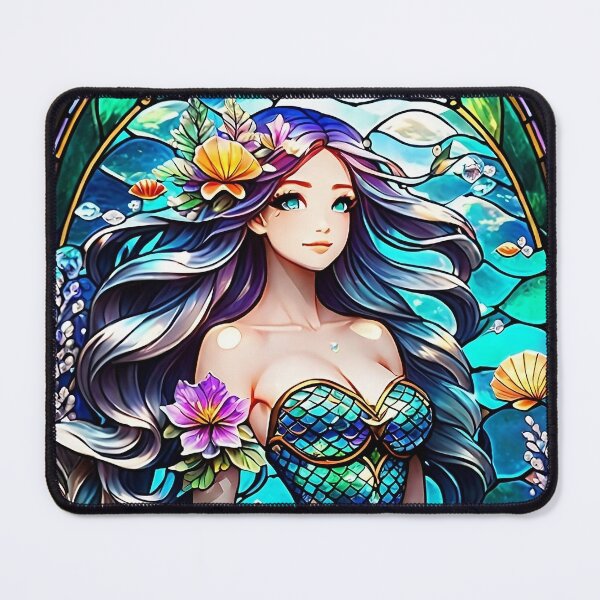Item preview, Mermaids stained glass window designed and sold by LilithsDesires.