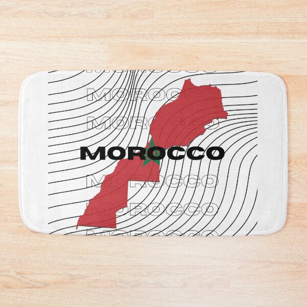 Item preview, Flag Map of Morocco designed and sold by nyblydd.