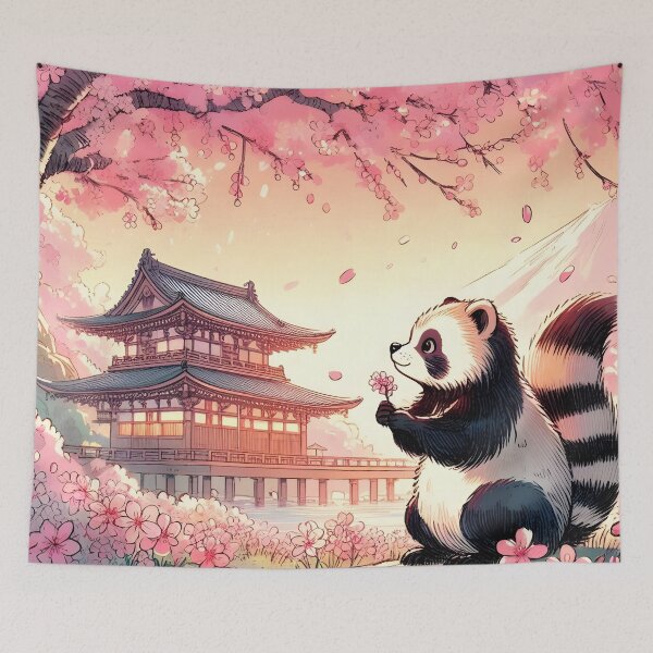 Item preview, Tanuki's Sakura Blossom Serenade designed and sold by inkNext.