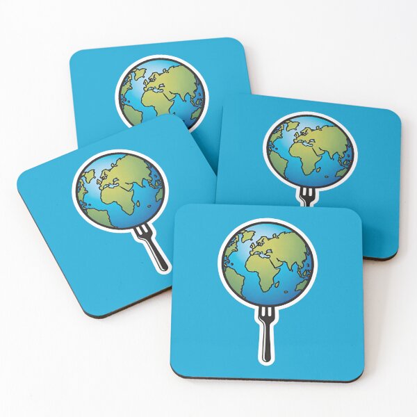 Item preview, Continental Food themed Restaurant / Kitchen Essential - World on a Fork (Art / Illustration) designed and sold by SlightlyUnreal.
