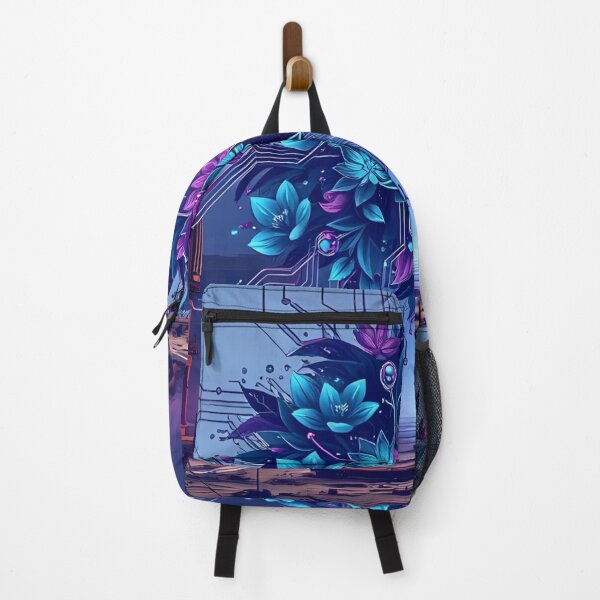 Item preview, Futuristic Human-AI Art: Geometric Circuit & Organic Floral Print Design designed and sold by Muted Marvels.