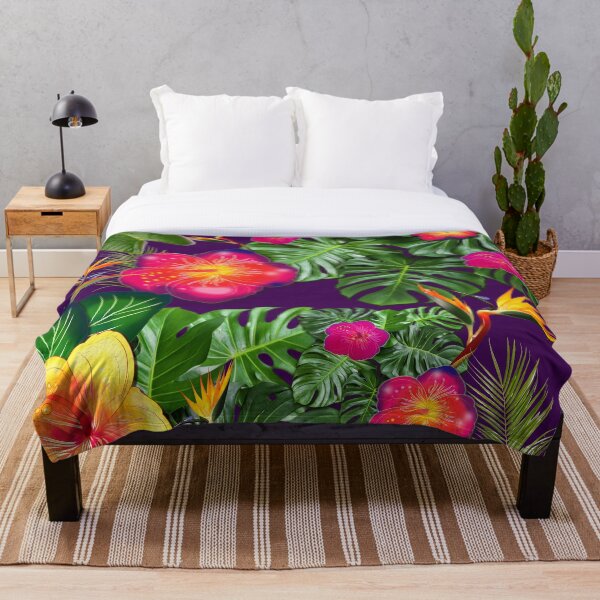 Item preview, Tropical patterns: red hibiscus and birds of paradise designed and sold by Aureaignis.