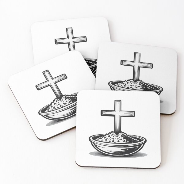 Item preview, Ash Wednesday Christian Cross with Ashes | Lent Season Religious Design designed and sold by CrossCrafted.