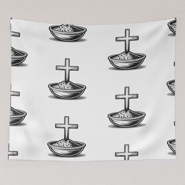 Item preview, Ash Wednesday Christian Cross with Ashes | Lent Season Religious Design designed and sold by CrossCrafted.