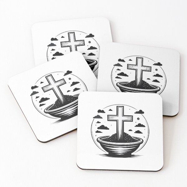 Item preview, Ash Wednesday Christian Cross with Ashes | Lent Season Religious Design designed and sold by CrossCrafted.