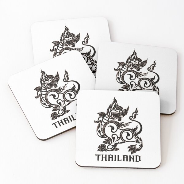 Item preview, Red Black dot singha lion sak yant thaistyle designed and sold by Bspaces.