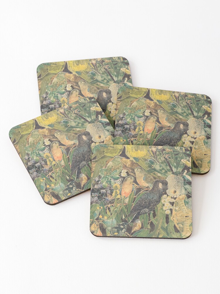 Thumbnail 1 of 5, Coasters (Set of 4), Australian Birds designed and sold by graydoingthings.