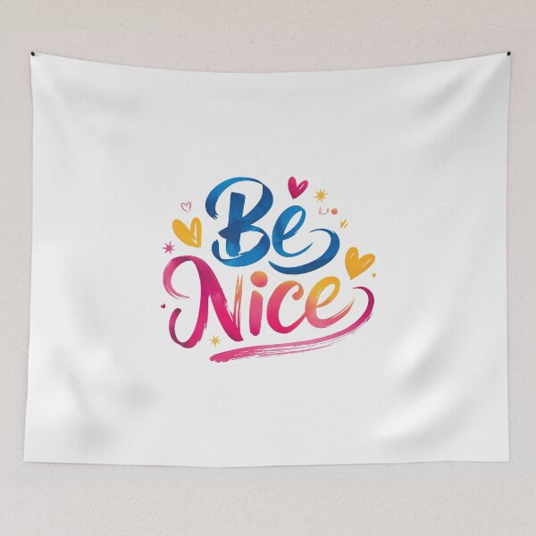 Item preview, Be Nice - Cute Watercolor Motivational Quotes designed and sold by RiceArtShop.