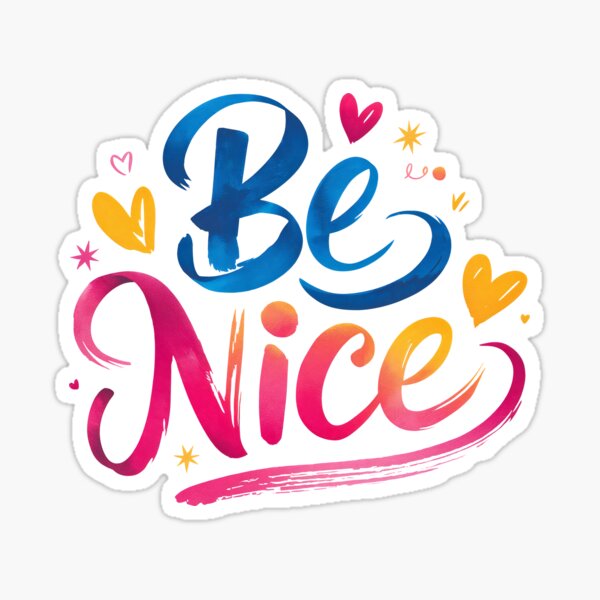 Item preview, Be Nice - Cute Watercolor Motivational Quotes designed and sold by RiceArtShop.