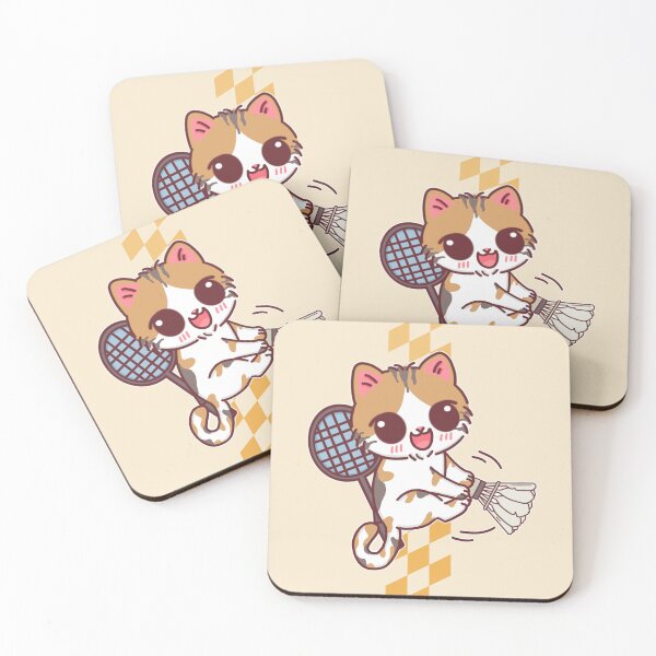 Item preview, Cute Calico Kitten Playing Badminton designed and sold by BGMeYou.