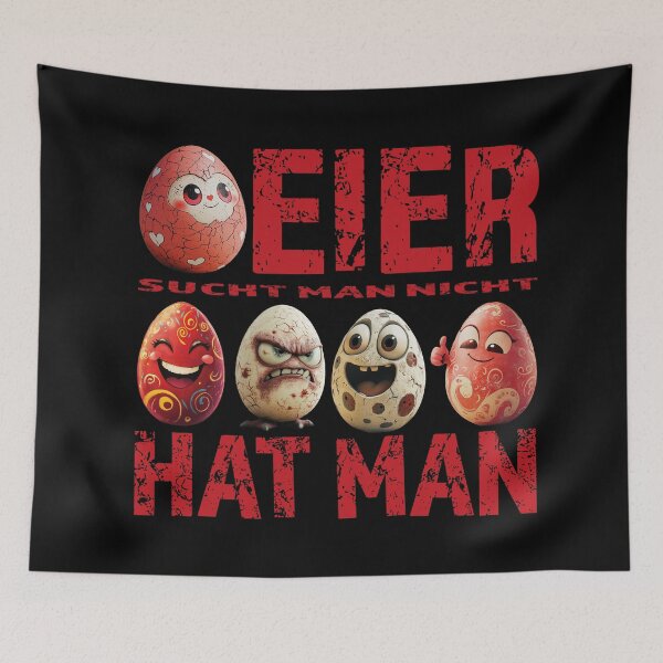 Artikelvorschau, Eier sucht man nicht – Eier hat man – Chibi Osterei T-Shirt – Red Edition entworfen und verkauft von sabantha.