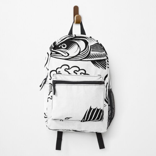 Item preview, Seabass & Waves – Japanese Ocean Linework Design designed and sold by D'riftr.
