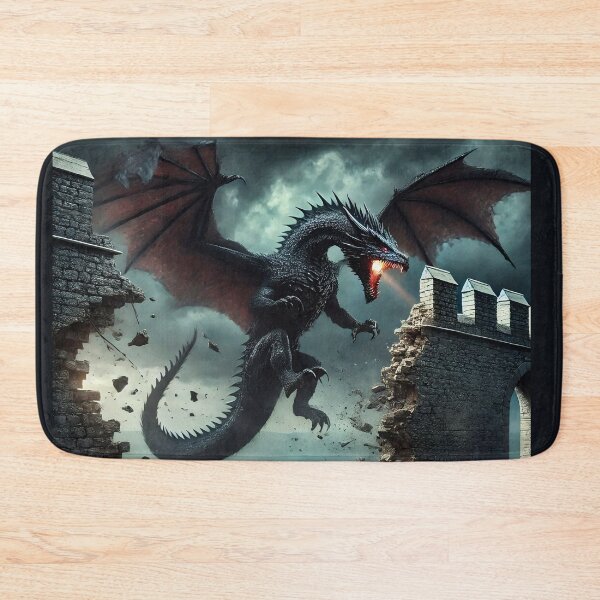 Item preview, Dragon Storming the Castle Dark Fantasy Dungeon DND dandd, draco  Wings Mythical Throne  designed and sold by TheTimeTaxi.