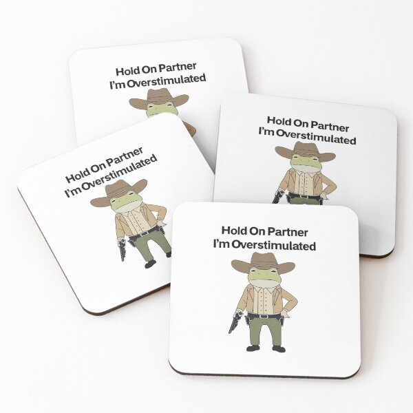 Item preview,  "Hold On Partner, I’m Overstimulated" – Funny Frog Meme Shirt for Introverts & Trendy Tee Lovers designed and sold by Colorful-Garden.