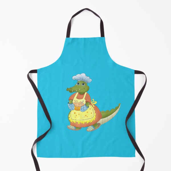 Item preview, cartoon girl crocodile cook with porridge. designed and sold by Kalamkas.