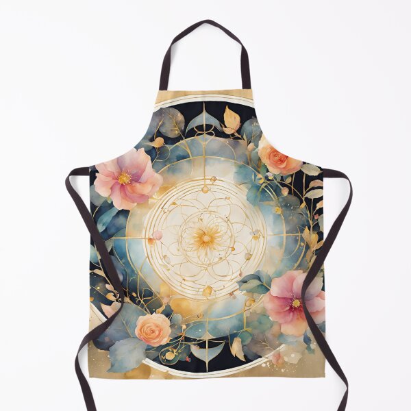 Item preview, Watercolor Florals Pattern , Mandala ,Pastel Gold Blue Orange, Feminine Romantic Elegant Pattern designed and sold by KolorellaS.